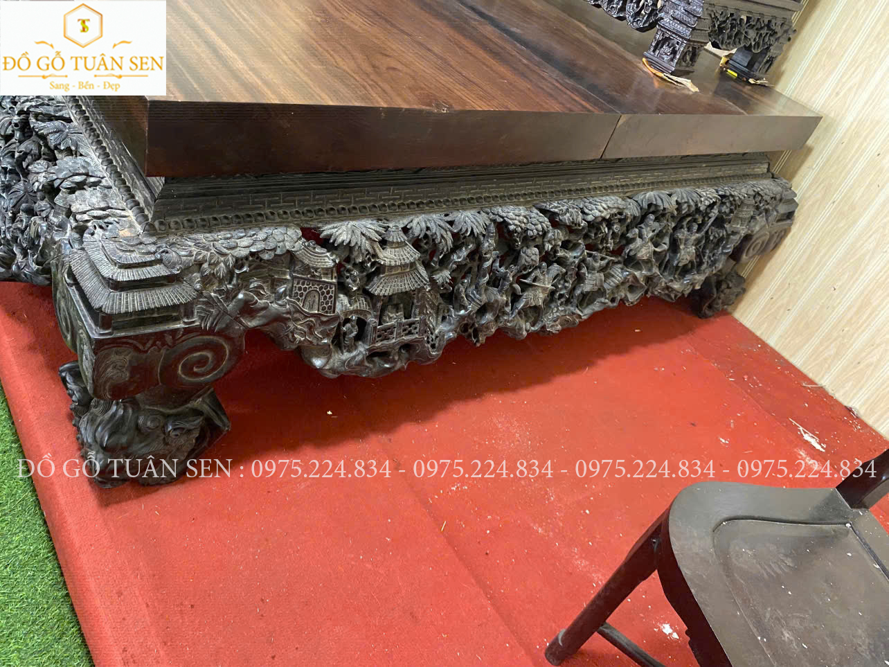 Nét đẹp tinh tế của bộ sập đục tích gỗ gụ 